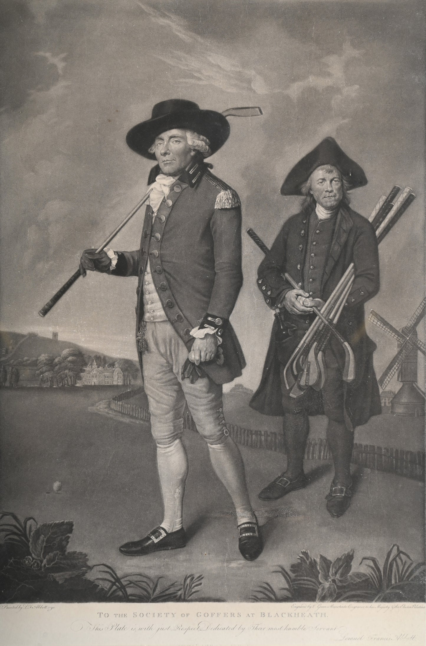 Original 1790 "The Blackheath Golfer" Mezzotint Print