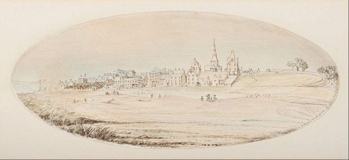 "Golf at Alnmouth" by J. Meiklejon, 1883