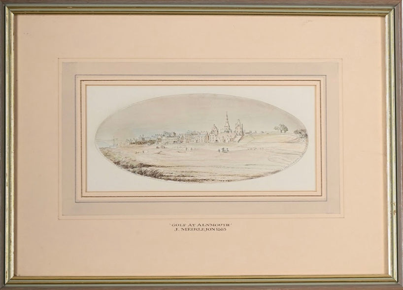 "Golf at Alnmouth" by J. Meiklejon, 1883