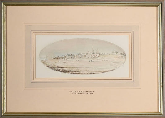 "Golf at Alnmouth" by J. Meiklejon, 1883