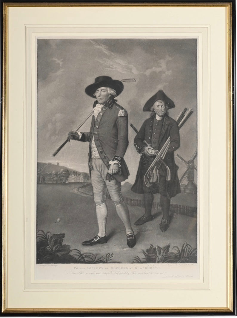 Original 1790 "The Blackheath Golfer" Mezzotint Print