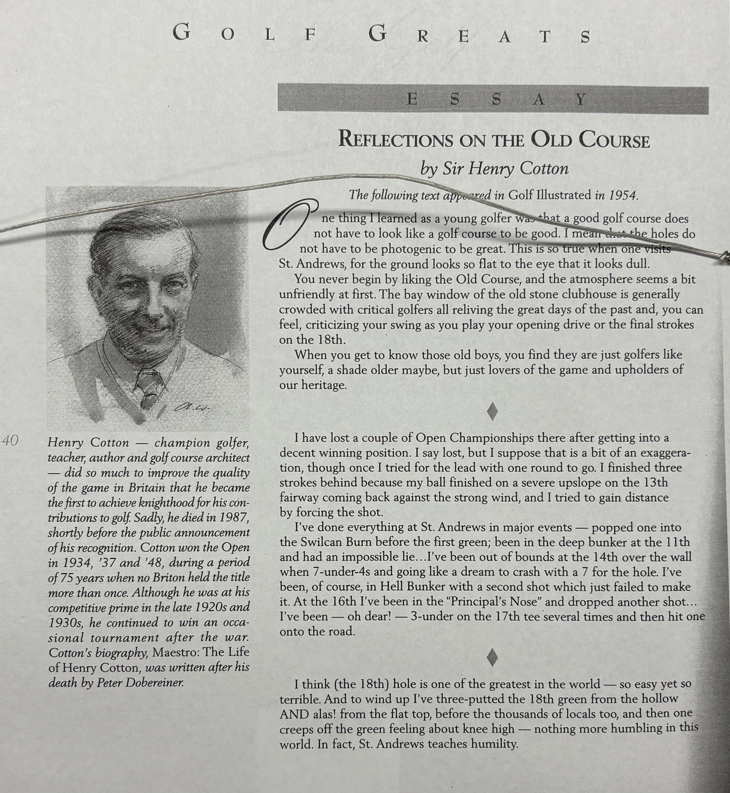 "Henry Cotton in the '50s" by Arthur Weaver