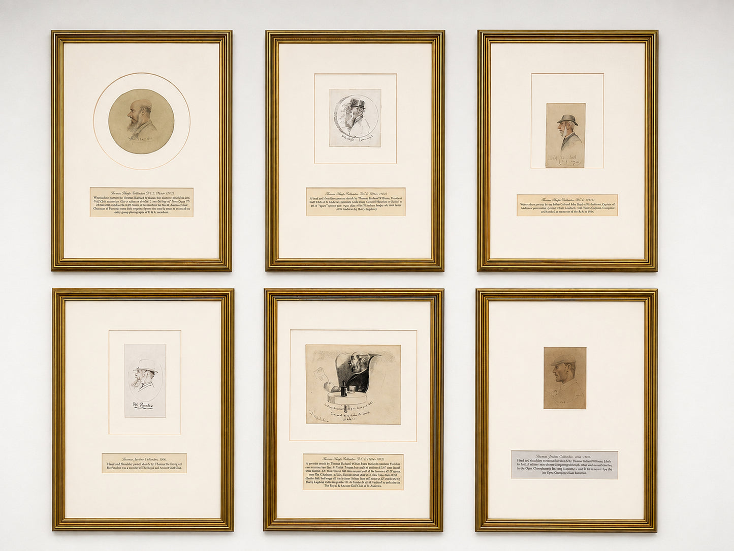 1870s-80s Collection of Thomas Hodge Watercolors of Notable St Andrews Golfers