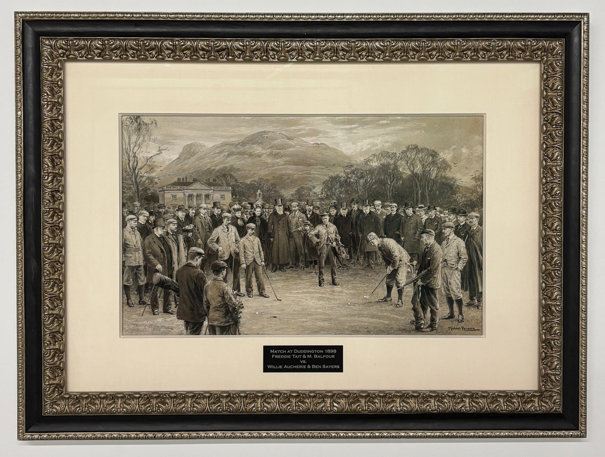 Original 1898 Michael Brown Artwork for 1899 Life Assoc. Calendar w/ F.G. Tait - Match at Duddingston