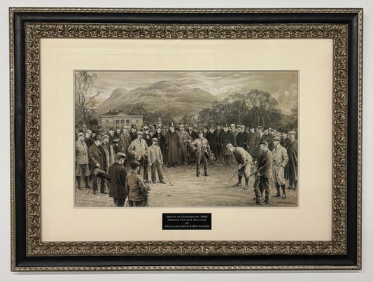 Original 1898 Michael Brown Artwork for 1899 Life Assoc. Calendar w/ F.G. Tait - Match at Duddingston