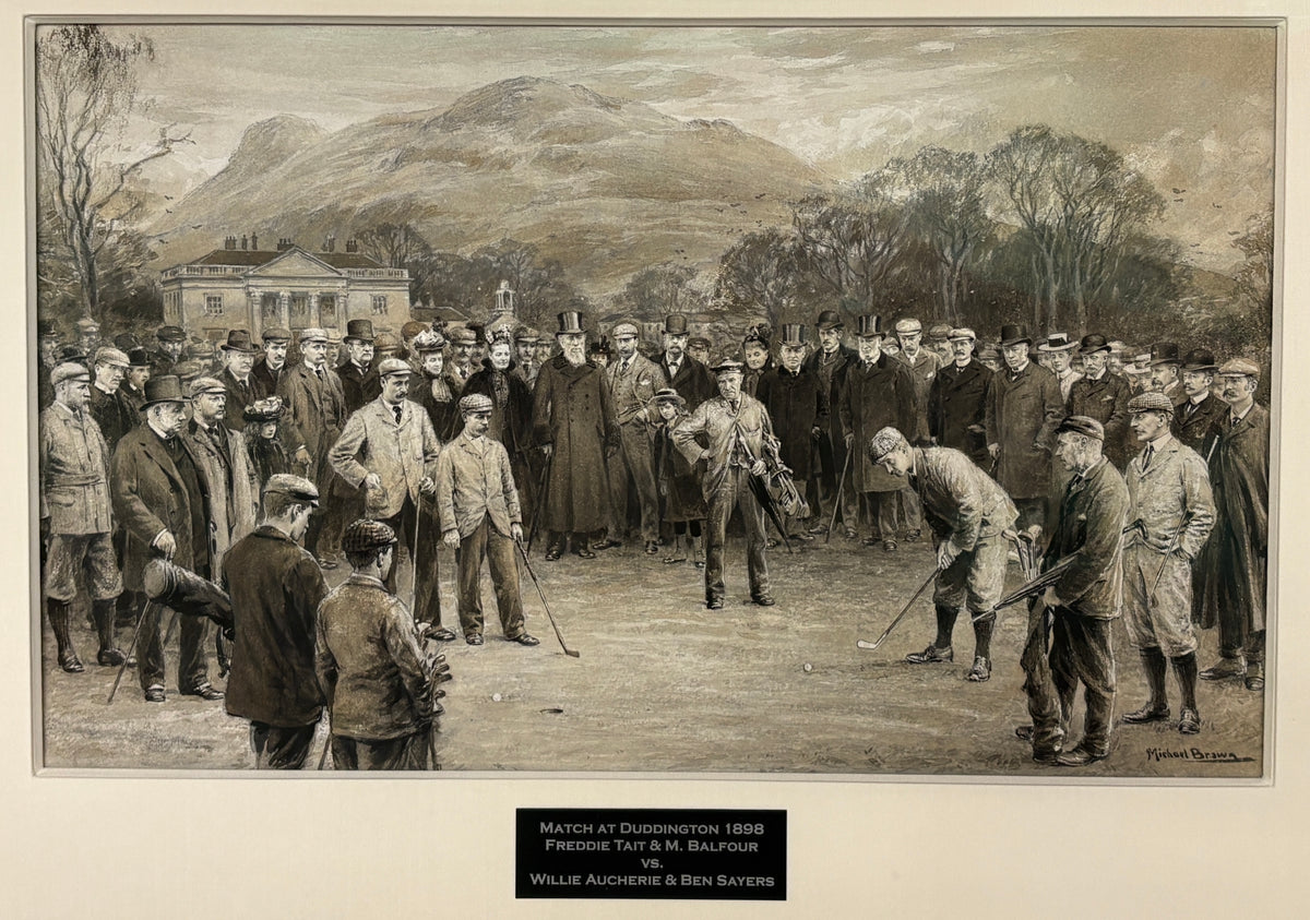 Original 1898 Michael Brown Artwork for 1899 Life Assoc. Calendar w/ F.G. Tait - Match at Duddingston