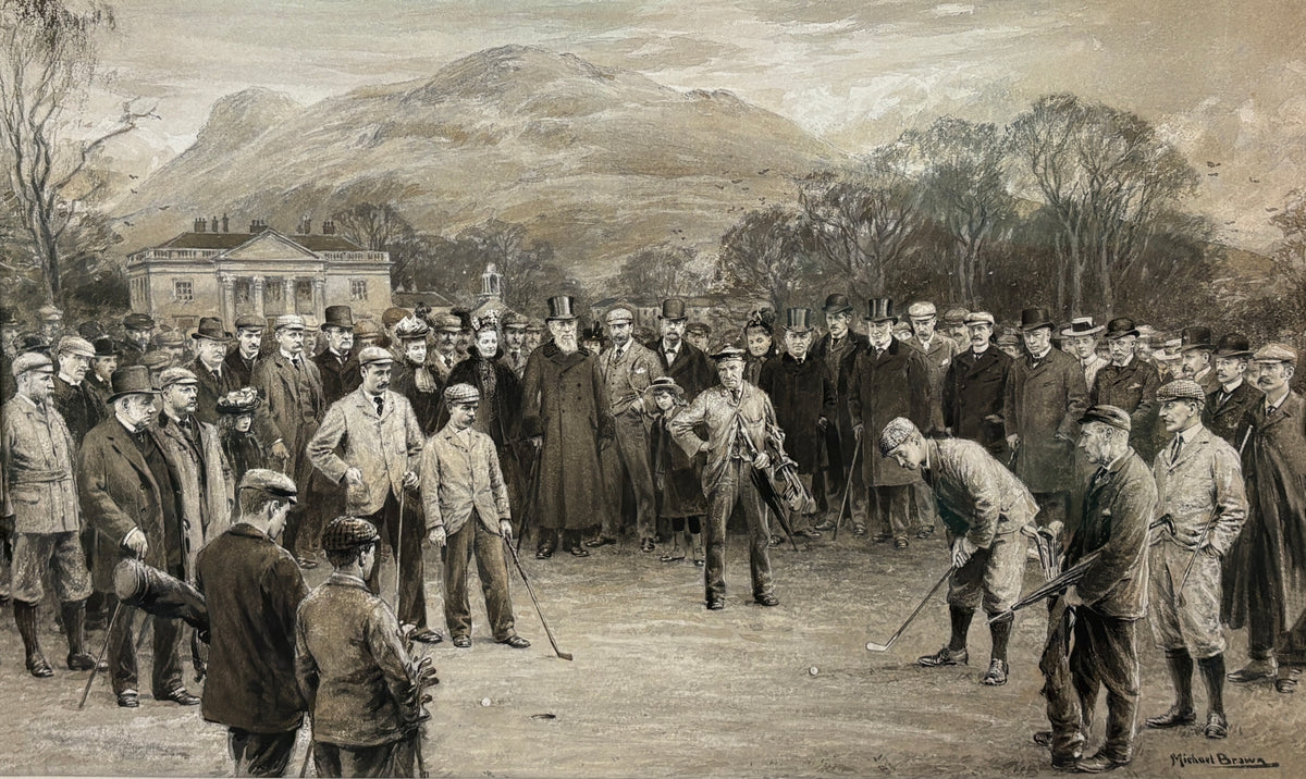 Original 1898 Michael Brown Artwork for 1899 Life Assoc. Calendar w/ F.G. Tait - Match at Duddingston