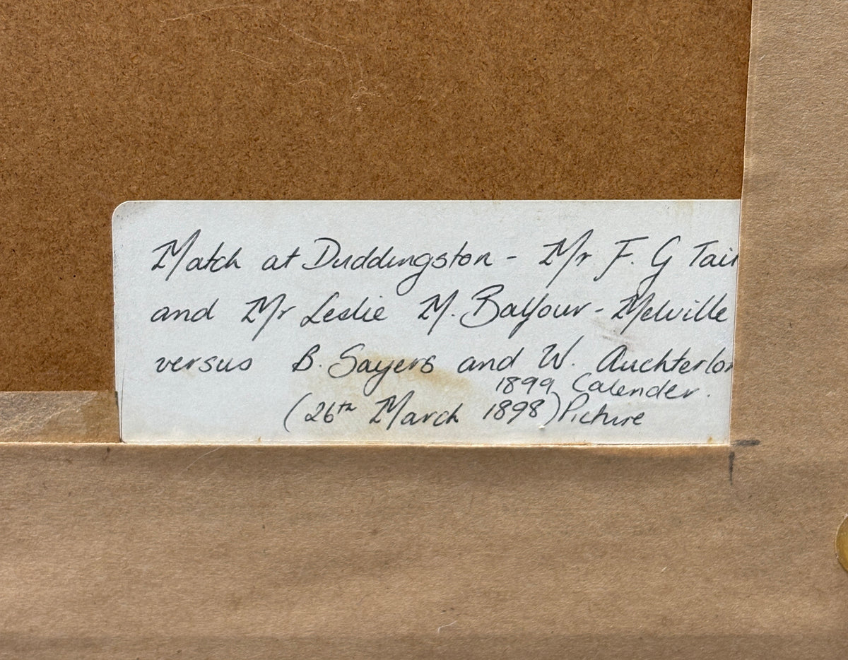 Original 1898 Michael Brown Artwork for 1899 Life Assoc. Calendar w/ F.G. Tait - Match at Duddingston