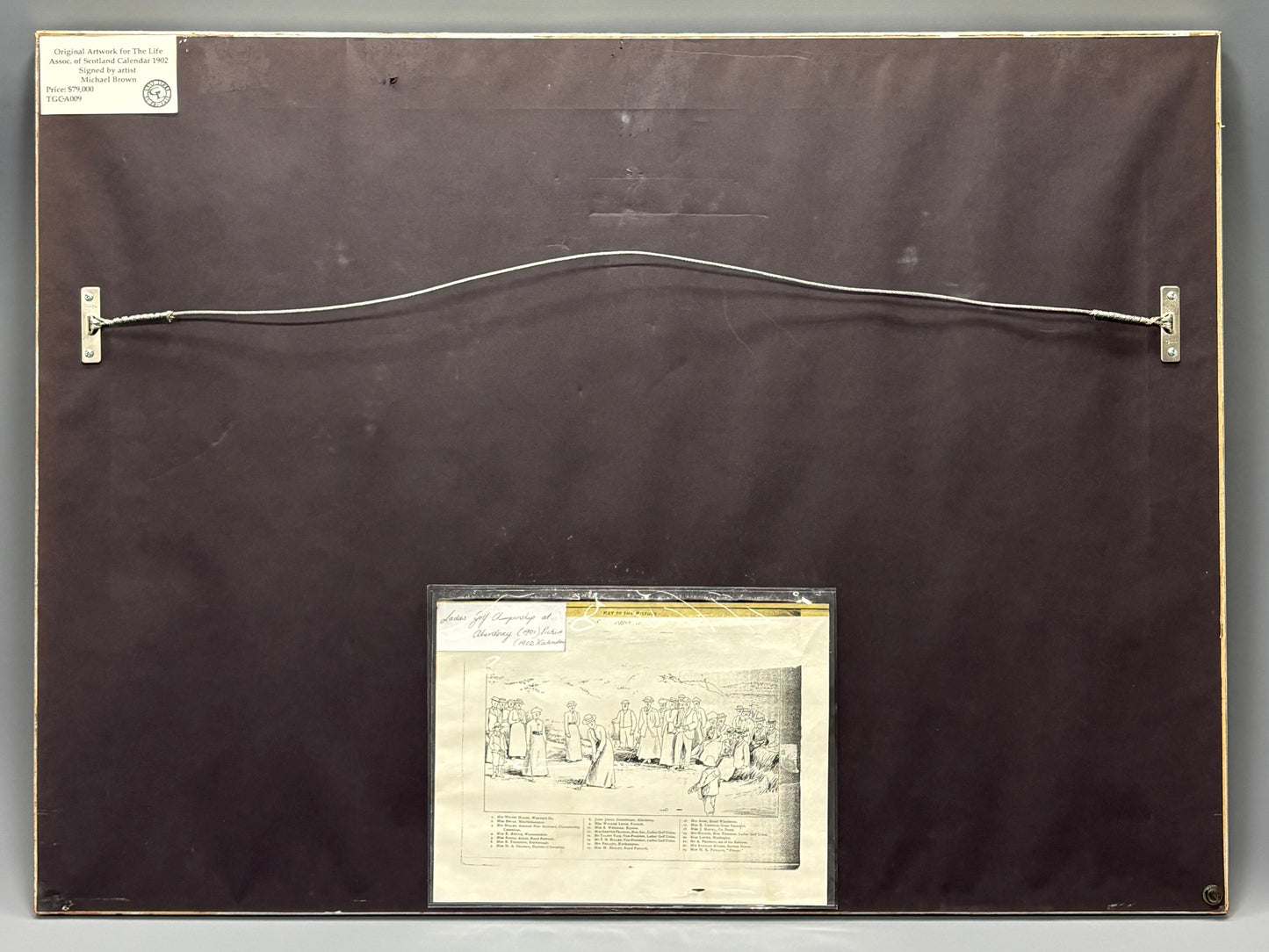 Original 1901 Michael Brown Artwork for Life Assoc. Calendar - Ladies Golf Championship at Aberdovey