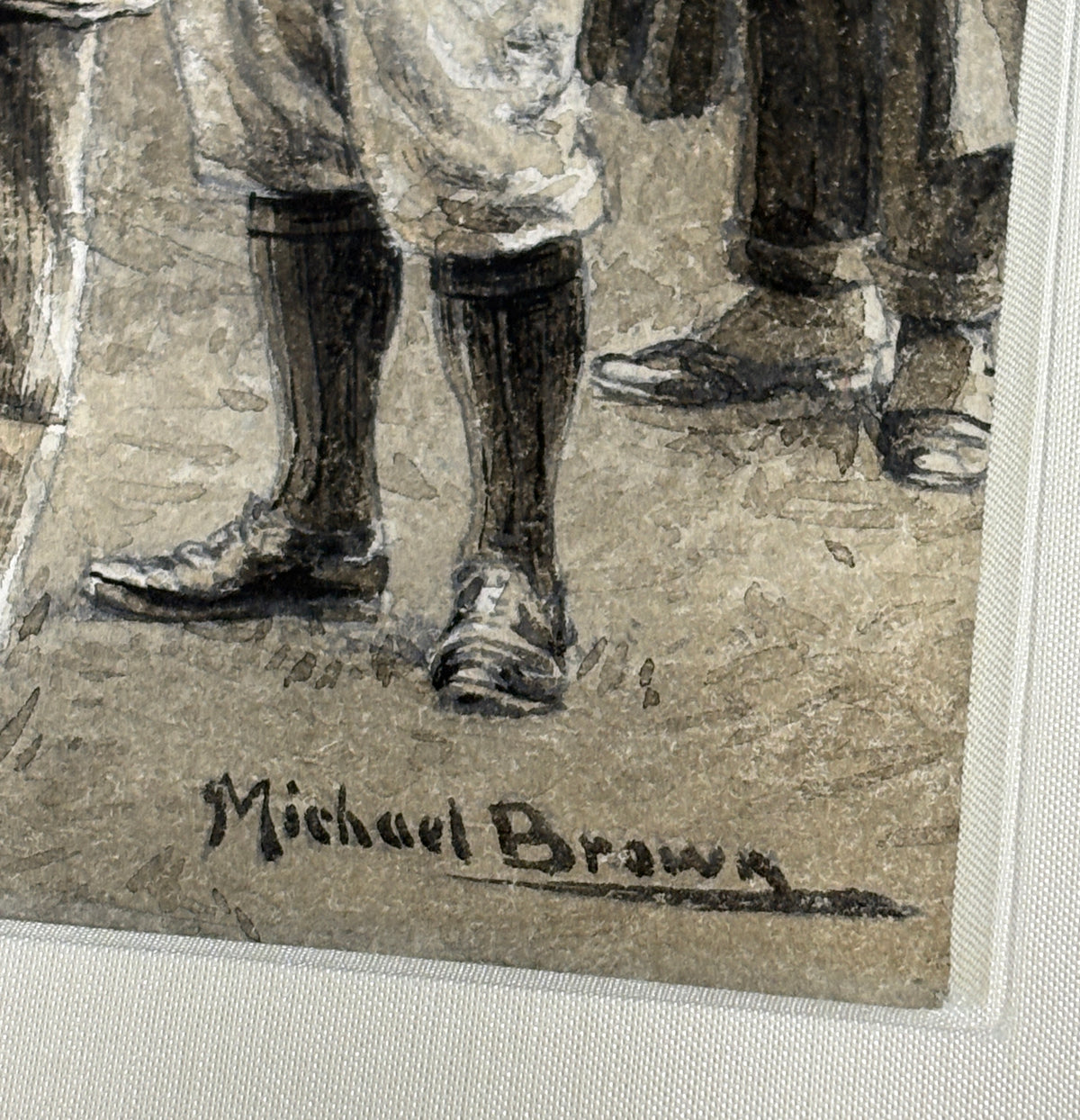 Original 1898 Michael Brown Artwork for 1899 Life Assoc. Calendar w/ F.G. Tait - Match at Duddingston