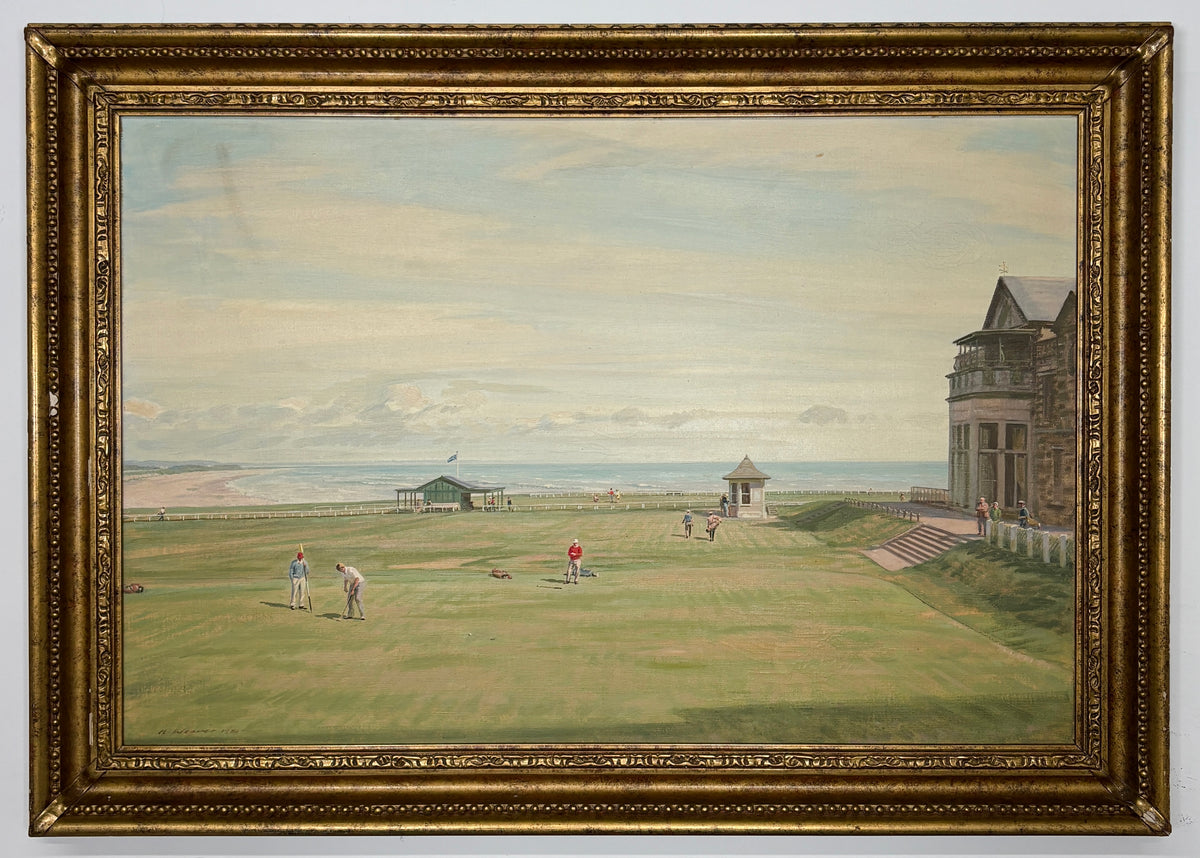 "Scene at the 18th, Tom Morris Green", St Andrews by Arthur Weaver, 1980
