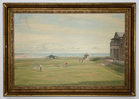 "Scene at the 18th, Tom Morris Green", St Andrews by Arthur Weaver, 1980