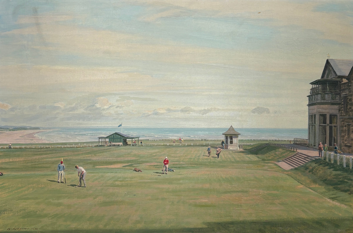 "Scene at the 18th, Tom Morris Green", St Andrews by Arthur Weaver, 1980