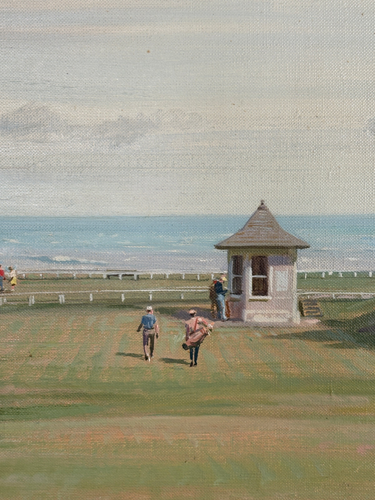 "Scene at the 18th, Tom Morris Green", St Andrews by Arthur Weaver, 1980