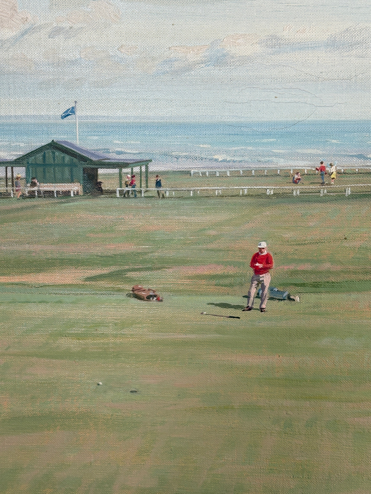 "Scene at the 18th, Tom Morris Green", St Andrews by Arthur Weaver, 1980