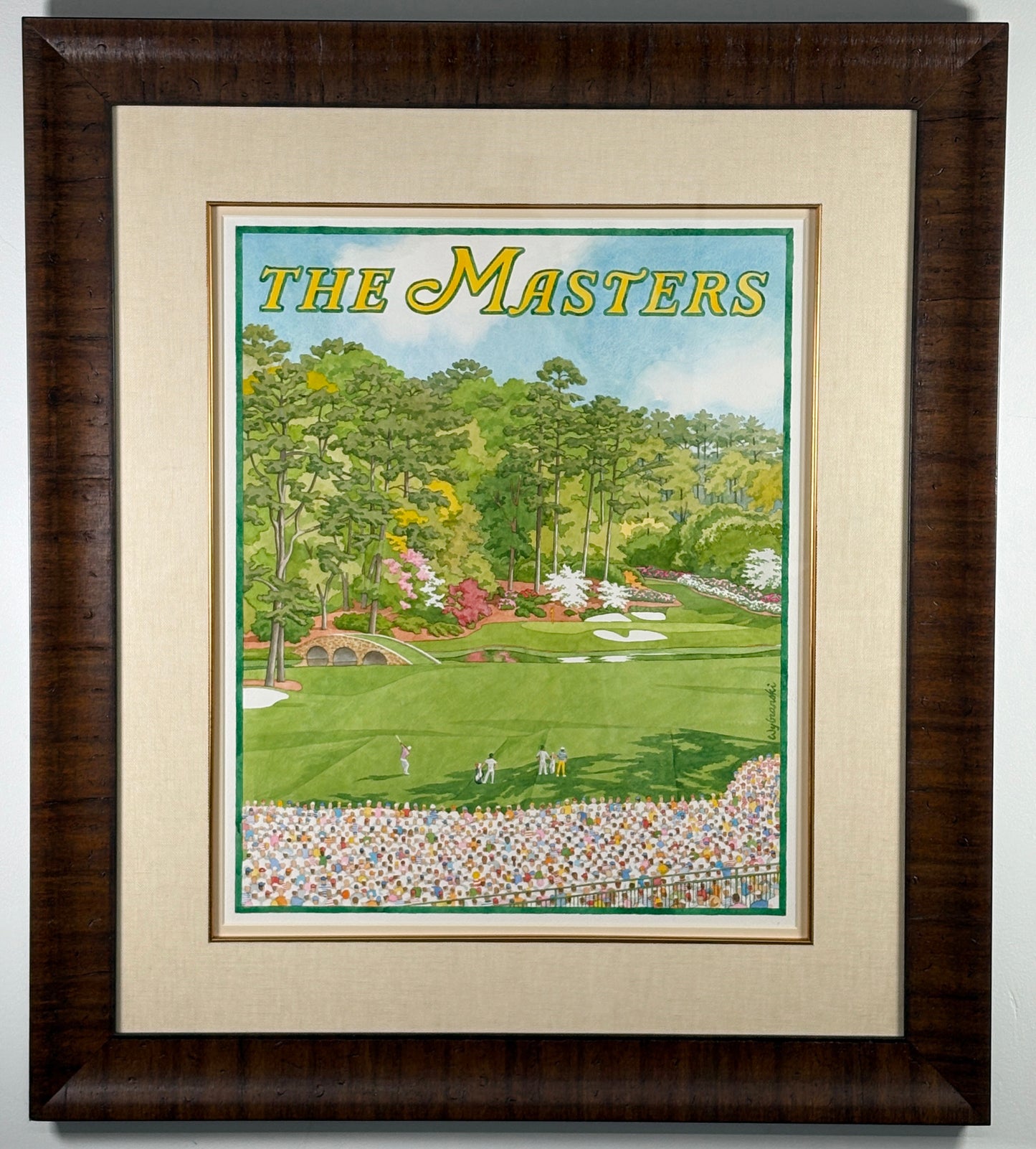 Original Artwork for Official 2019 Masters Tournament Poster by Lee Wybranski [Tiger Woods Victory]