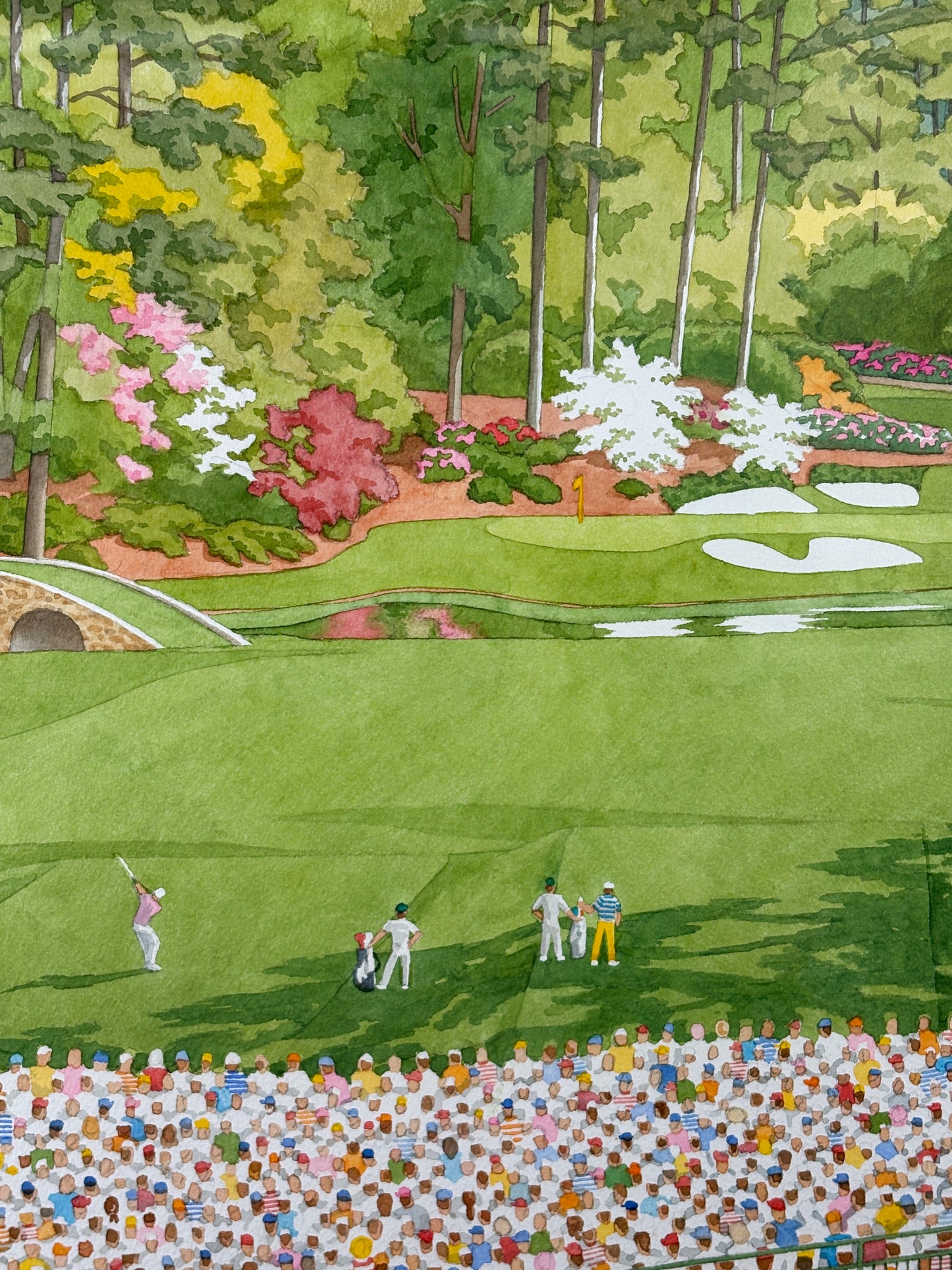 Original Artwork for Official 2019 Masters Tournament Poster by Lee Wybranski [Tiger Woods Victory]