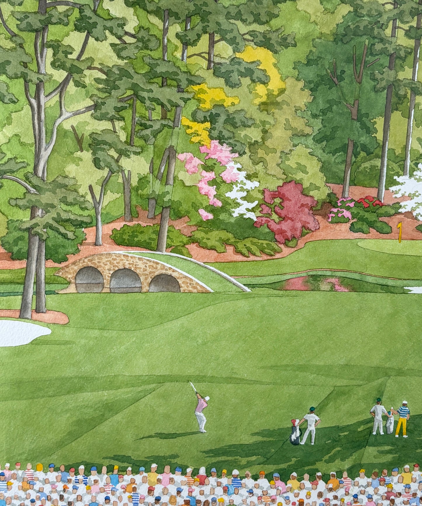 Original Artwork for Official 2019 Masters Tournament Poster by Lee Wybranski [Tiger Woods Victory]