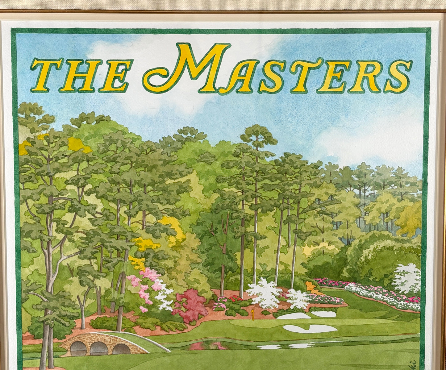Original Artwork for Official 2019 Masters Tournament Poster by Lee Wybranski [Tiger Woods Victory]