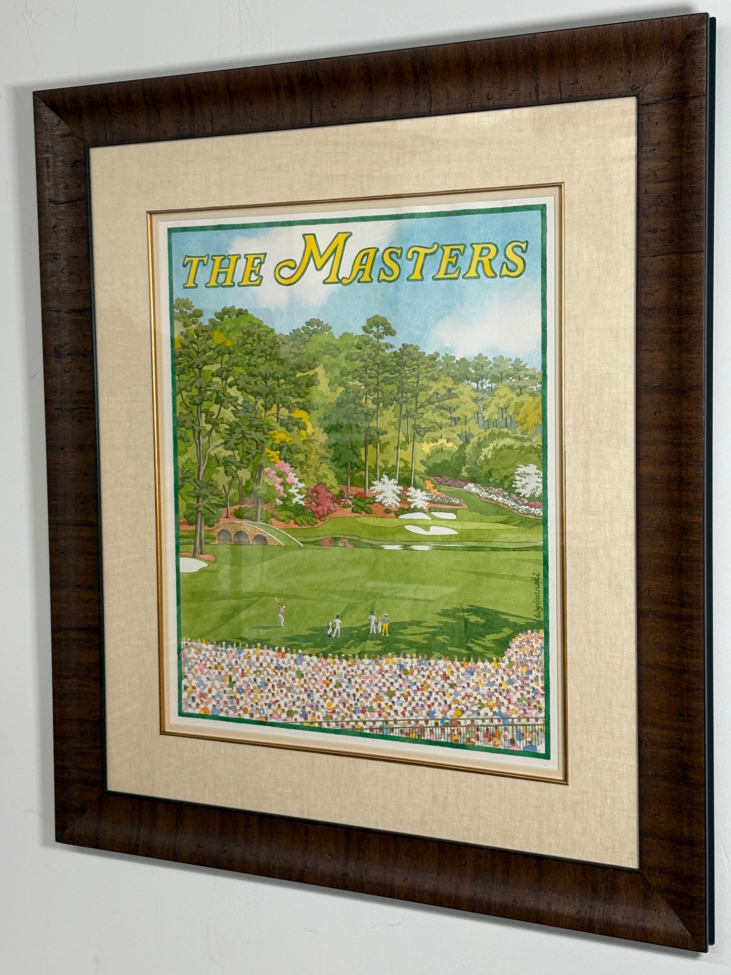 Original Artwork for Official 2019 Masters Tournament Poster by Lee Wybranski [Tiger Woods Victory]