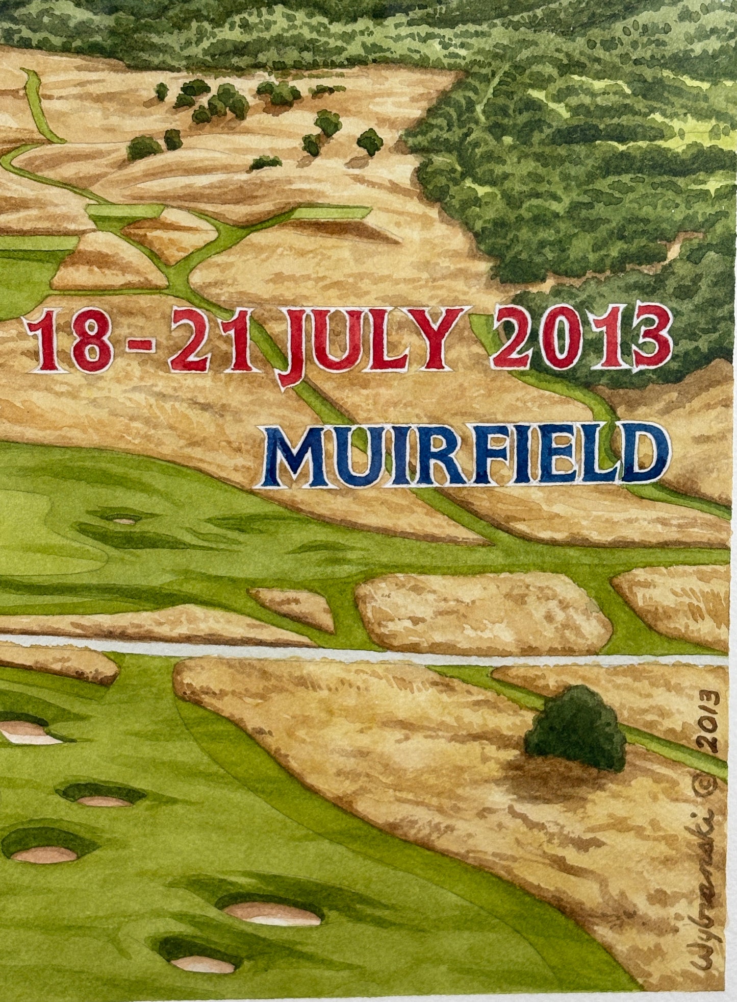 Official Painting for 2013 Open Muirfield Poster by Lee Wybranski