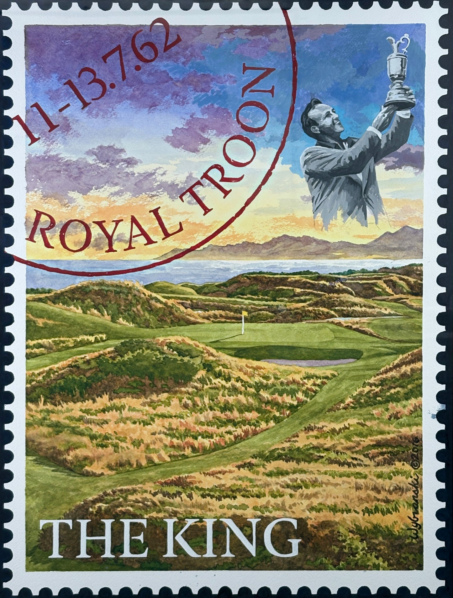 Arnold Palmer, Royal Troon "Postage Stamp" by Lee Wybranski, 2016