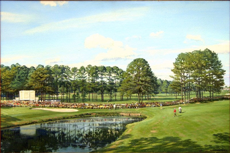 "View of the 15th Green, The Masters" by Arthur Weaver, 1983